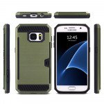 Wholesale Samsung Galaxy S7 Credit Card Armor Case (Silver)